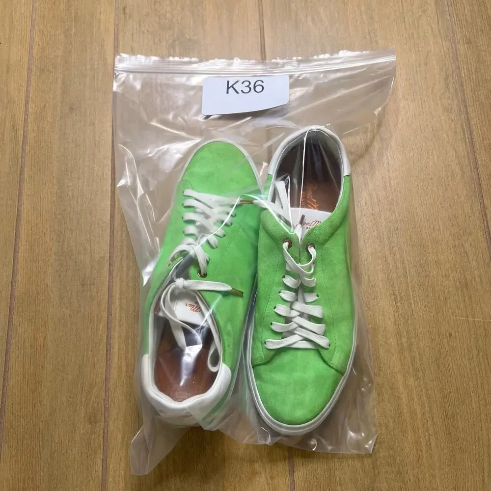 Good Man Brand Green Suede Low Top‎ Sneakers Made In Italy Men’s Size 9 Luxury